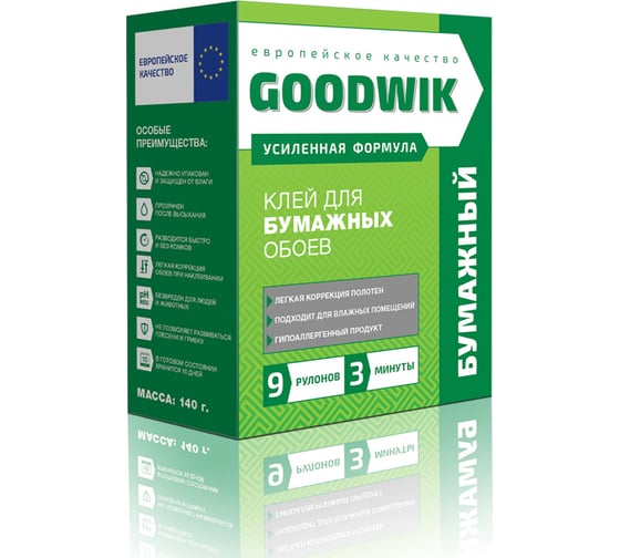 Изображение товара Клей для любых бумажных обоев Goodwik 140 гр Б 9