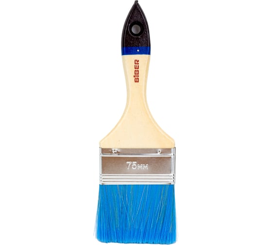 Изображение товара Флейцевая кисть для антисептиков деревянная рукоятка Biber 31266 "Стандарт" 75мм 12/240 тов-190026