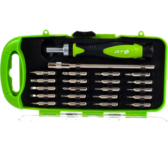 Изображение товара Трещоточная отвёртка для точных работ с битами Дело Техники 1/8'', 22 предметов 787122