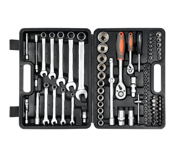 Изображение товара Набор инструментов STHOR 1/2 82 предмета пластиковый кейс 58689