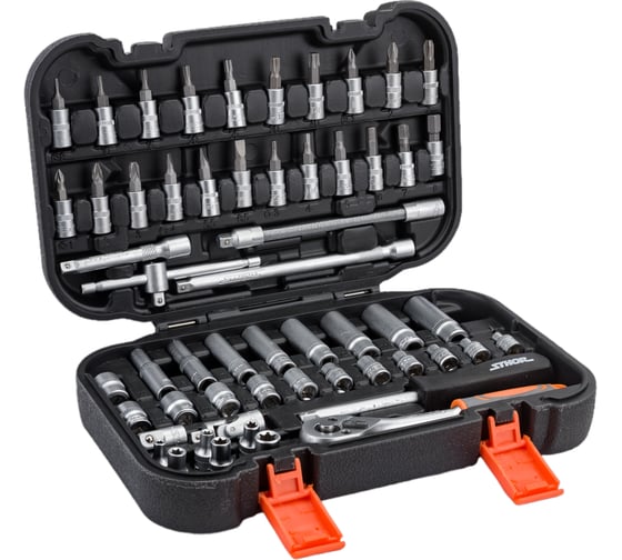 Изображение товара Набор инструментов STHOR 1/4 56 предметов пластиковый кейс 58643