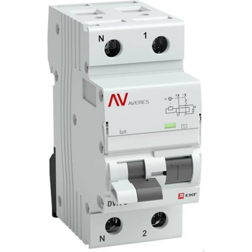 фото Дифференциальный автомат ekf averes dva-6, 1p+n, 16а, c, 30ма, a, 6ка, sq rcbo6-1pn-16c-30-a-av