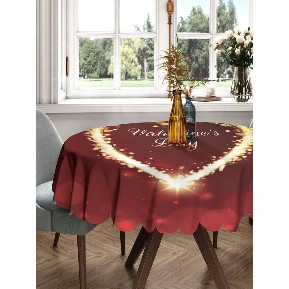 фото Круглая тканевая скатерть на стол joyarty