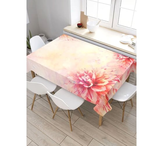 Изображение товара Скатерть прямоугольная водоотталкивающая JOYARTY на стол Цветущая любовь 120x145 см tcox_422705_120x145