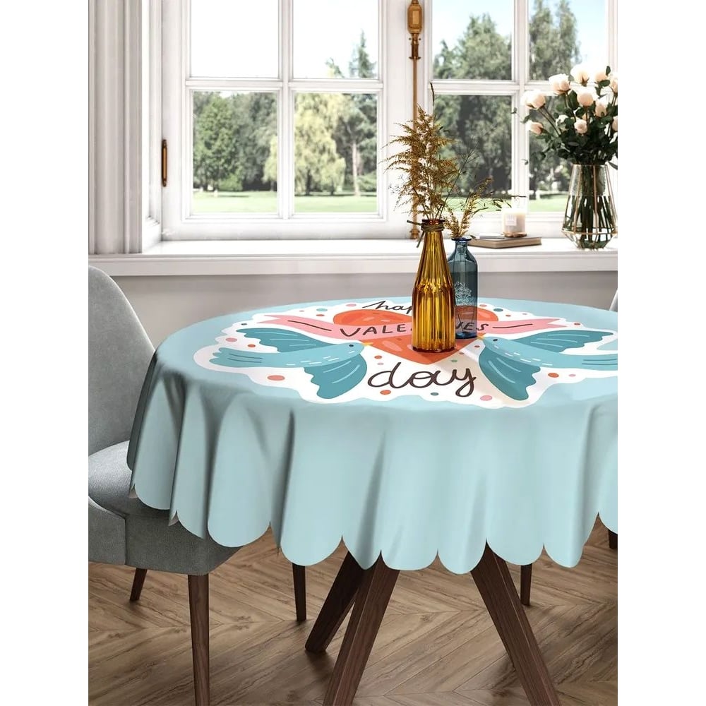 Круглая тканевая скатерть на стол JOYARTY пакет крафтовый горизонтальный волшебный праздник s 15 × 12 × 5 5 см