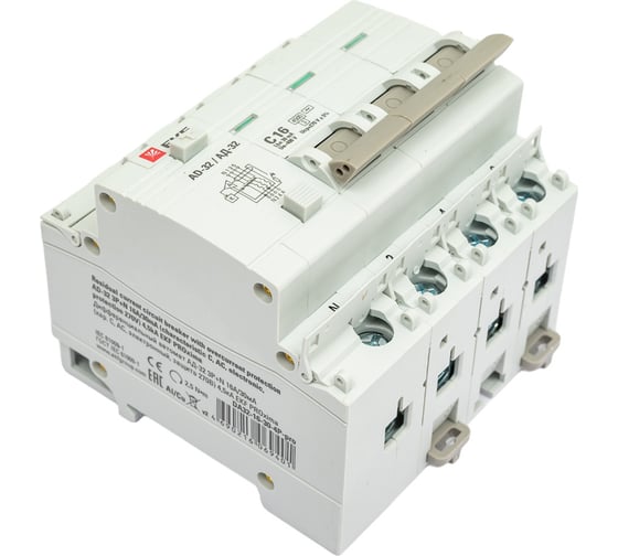 Изображение товара Дифференциальный автомат EKF АД-32 3P+N 16А/30мА 4,5кА PROxima DA32-16-30-4P-pro