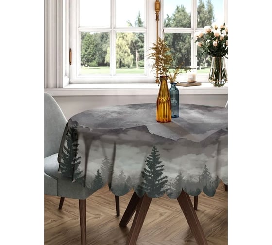 Изображение товара Скатерть круглая тканевая JOYARTY на стол с рисунком Ночной пейзаж 150х150 см rtcf01_423252_150x150