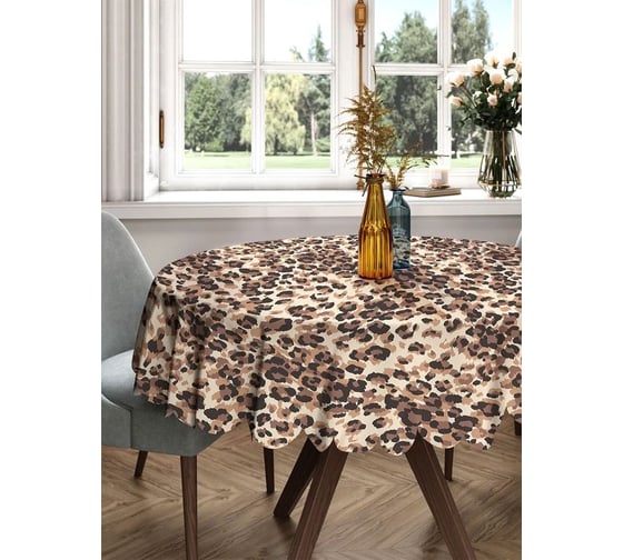 Изображение товара Скатерть круглая тканевая JOYARTY на стол с рисунком Дикий леопард 150х150 см rtcf01_423733_150x150