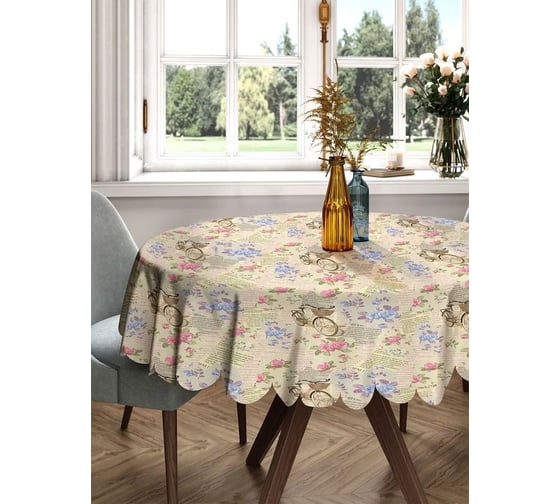 Изображение товара Скатерть круглая тканевая JOYARTY на стол с рисунком Велопрогулка 150х150 см rtcf01_55829_150x150