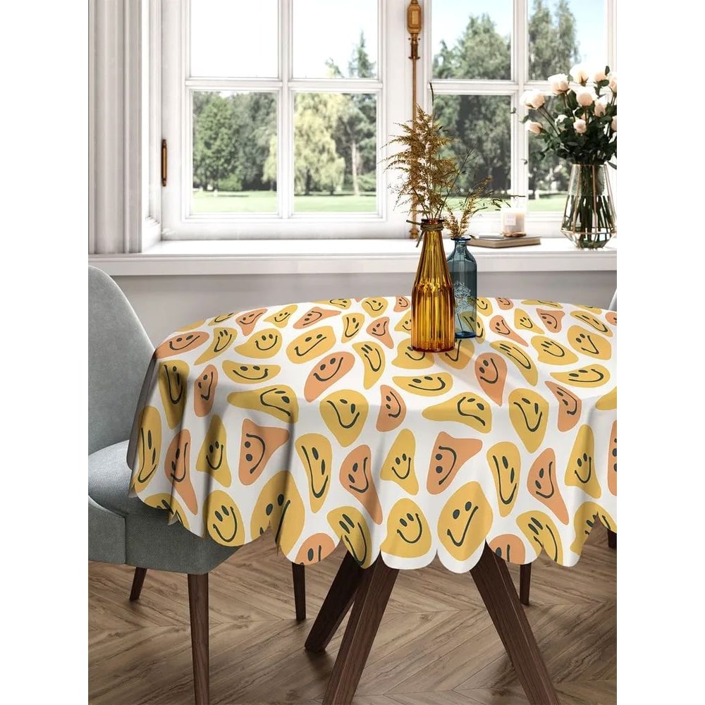 Круглая тканевая скатерть на стол JOYARTY декор на стол