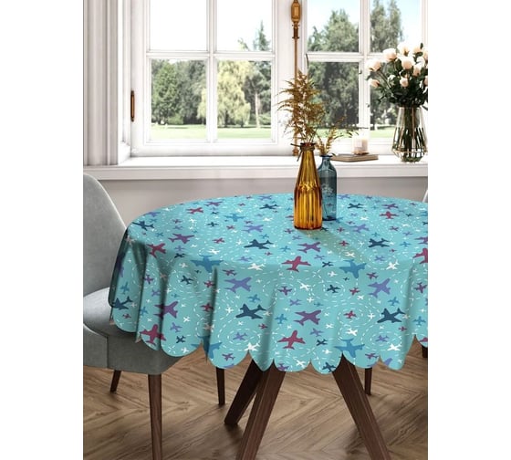 Изображение товара Скатерть круглая тканевая JOYARTY на стол с рисунком Бесконечный полет 150х150 см rtcf01_152805_150x150