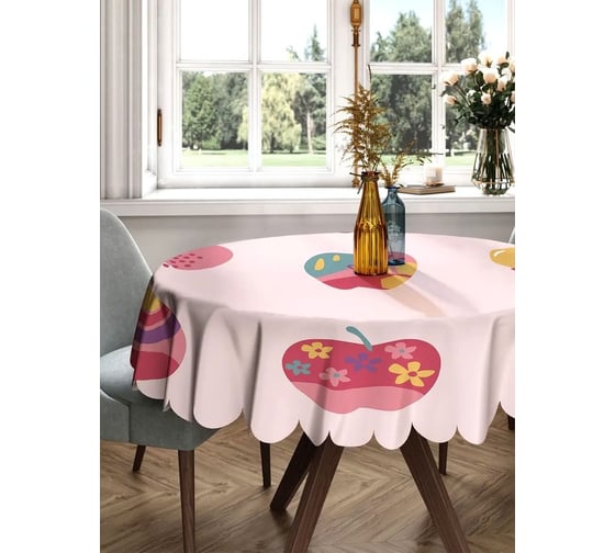 Изображение товара Скатерть круглая тканевая JOYARTY на стол с рисунком Мед и гранат 150х150 см rtcf01_423888_150x150