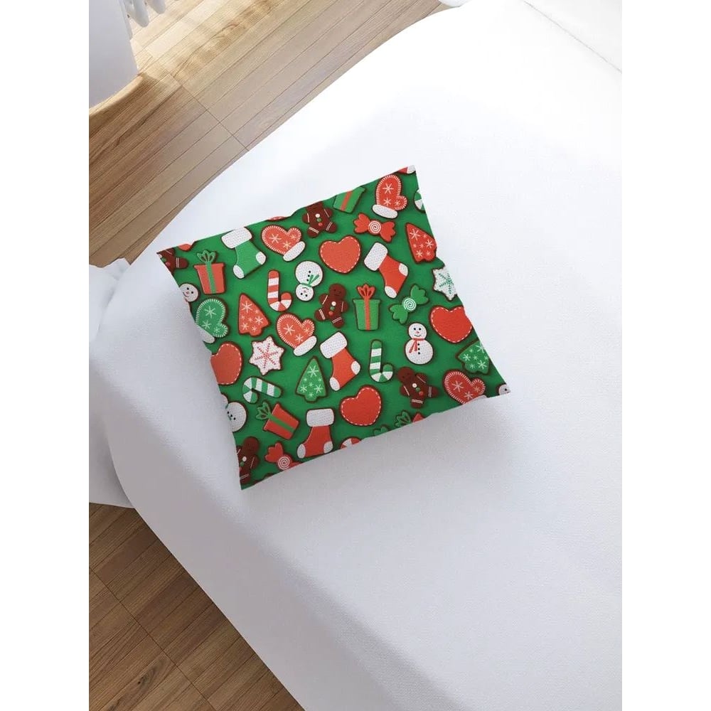 Изображение товара Декоративная наволочка JoyArty на молнии 45x45 см имбирные пряники новогодний стиль