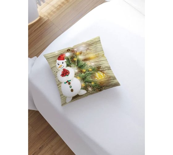 Изображение товара Наволочка декоративная JoyArty на молнии, чехол на подушку Снеговик 45x45 см sl_427873