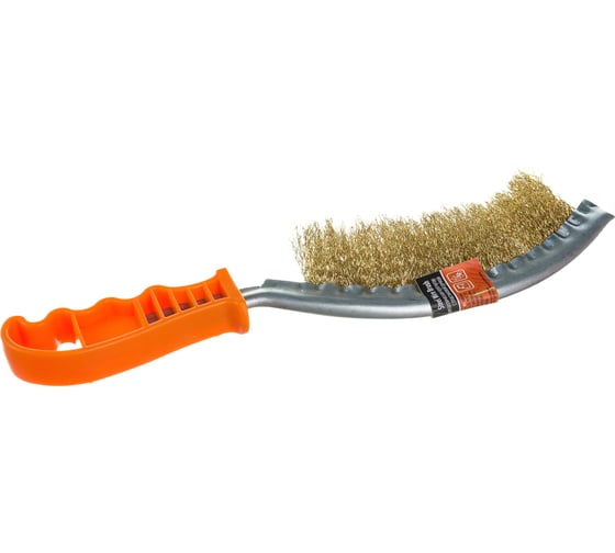 Изображение товара Металлическая изогнутая зачистная щетка с пластиковой ручкой АвтоDело 44012