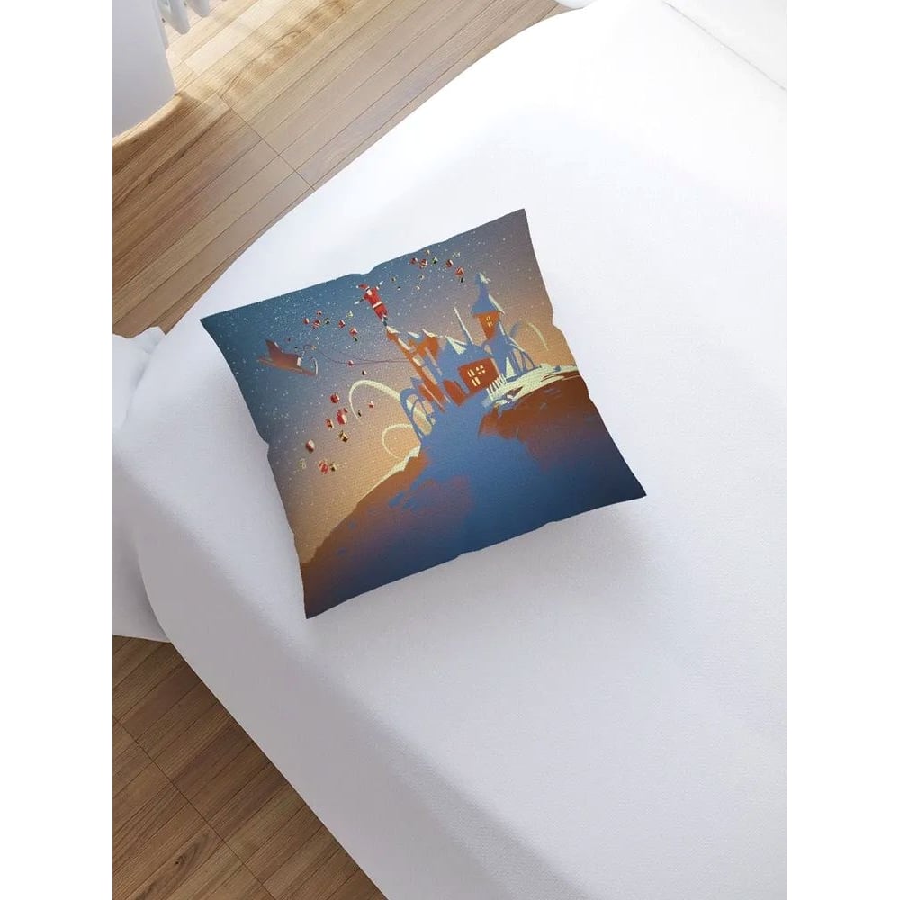 Изображение товара Декоративная наволочка JoyArty на молнии 45x45 см новогодняя разноцветная