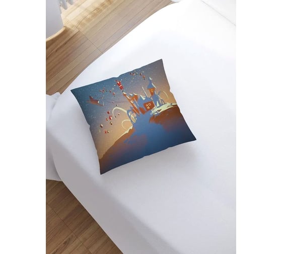 Изображение товара Наволочка декоративная JoyArty на молнии, чехол на подушку Новогодняя атмосфера 45x45 см sl_427859