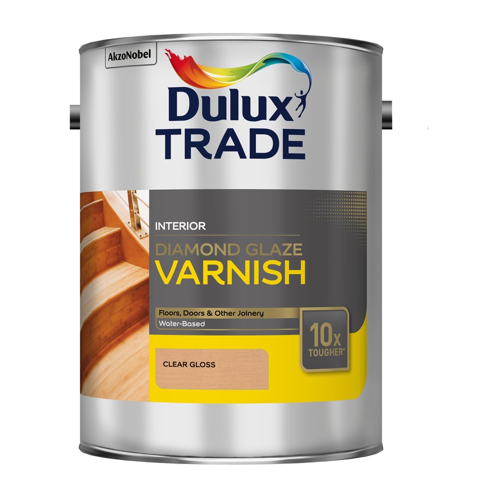 фото Однокомпонентный лак dulux diamond glaze на водной основе, суперпрочность, полуматовый 2,5л 5082970