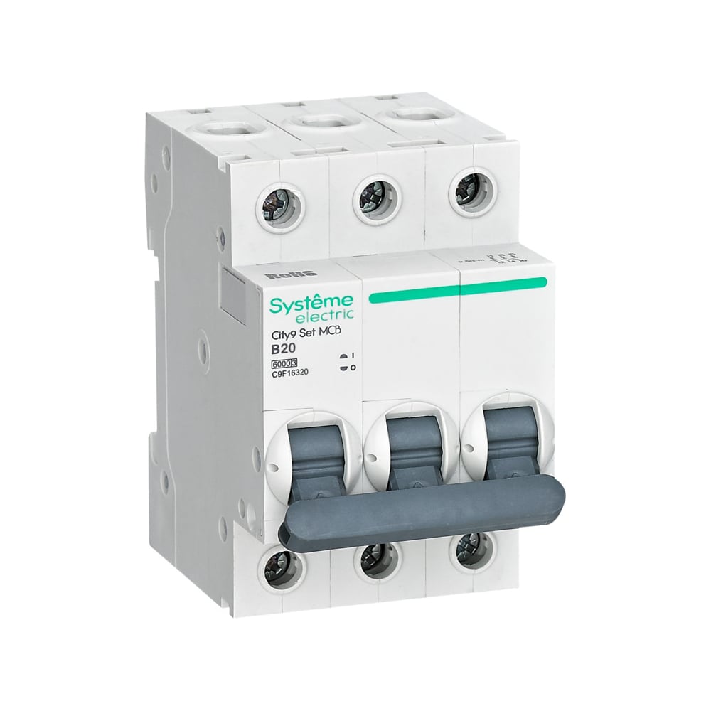 Изображение товара Автоматический выключатель Systeme Electric City9 set b 20а 3p 6ka 400в