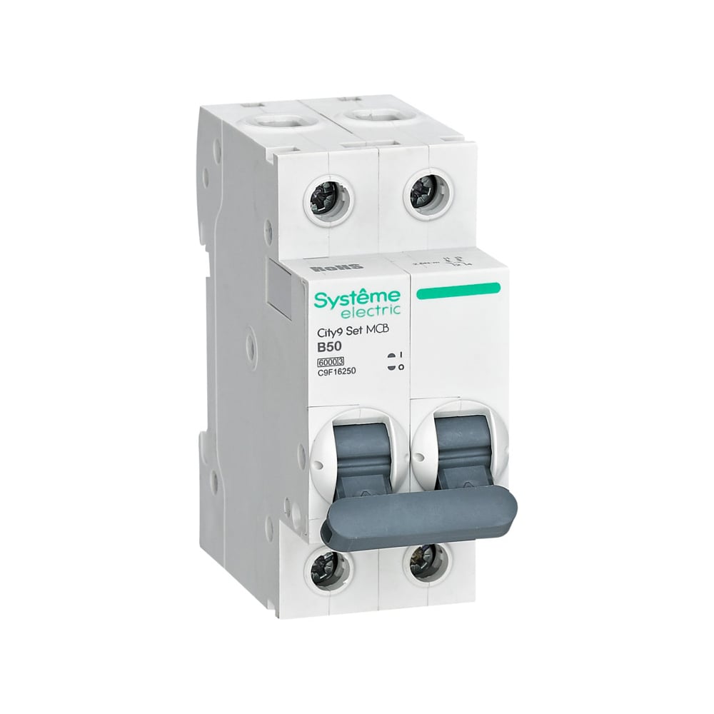 Изображение товара Автоматический выключатель (ав) Systeme Electric City9 set b 50а 2p 6ka 230в C9F16250