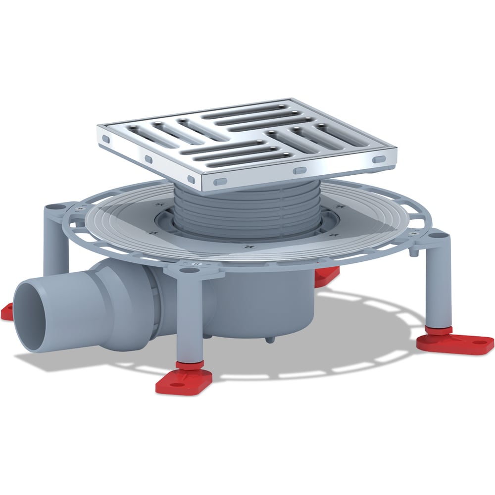 Изображение товара Трап АНИ Пласт горизонтальный выпуск 50 мм, регулирующий, из нержавеющей стали