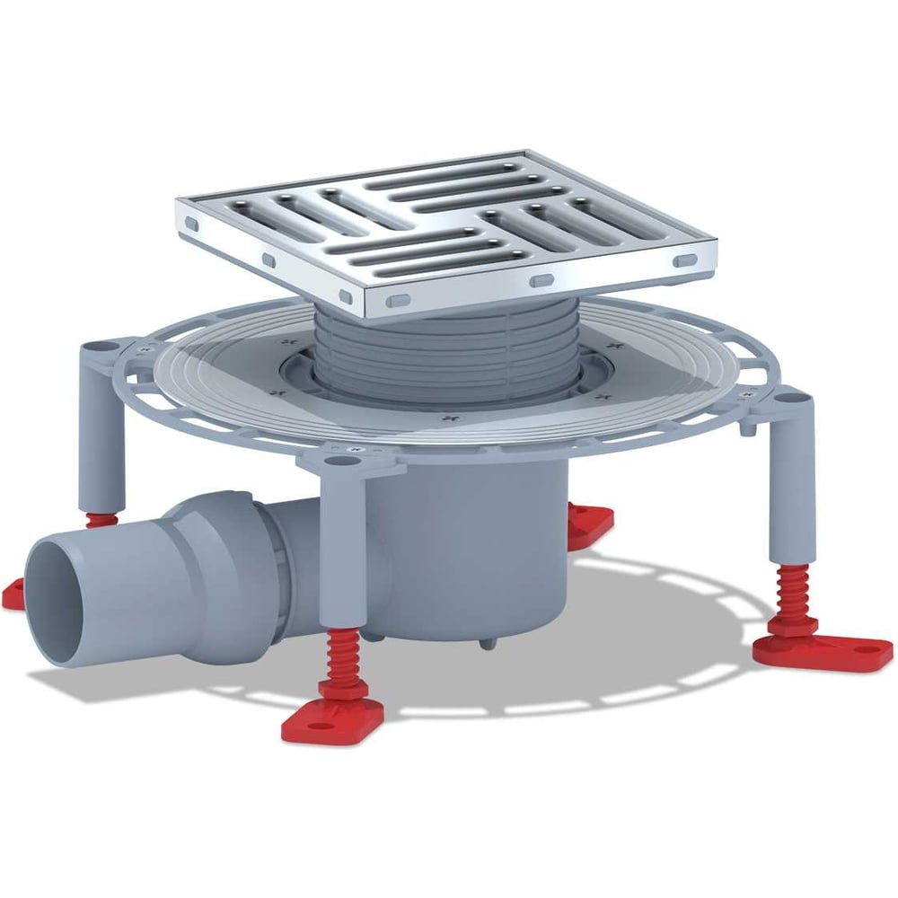 Изображение товара Трап АНИ Пласт горизонтальный выпуск 50 мм регулируемый нержавеющая сталь