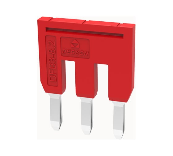 Изображение товара Перемычка Degson для клемм ds, втычная, 3 полюсов, красная, упак. 10шт. DFB3-3.5-16-00Z(H)