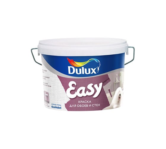 Изображение товара Краска для всех типов обоев DULUX EASY водно-дисперсионная, матовая, база BW, 9 л 5733522