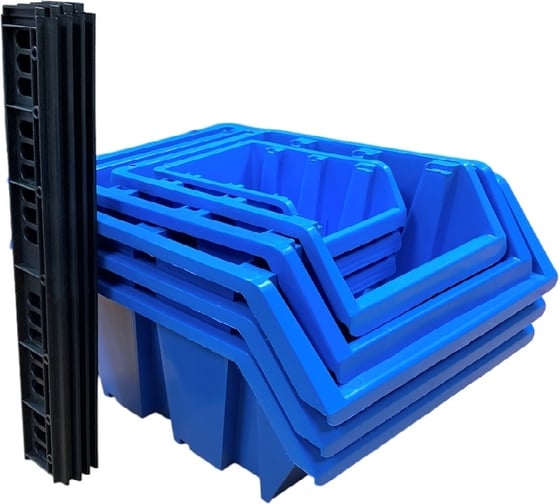 Изображение товара Набор лотков для метизов JETTOOLS 12 шт. №1-3шт+№2-1шт+№3-1шт+№4-3шт с планками 4 шт. синий ЛМ-124-8