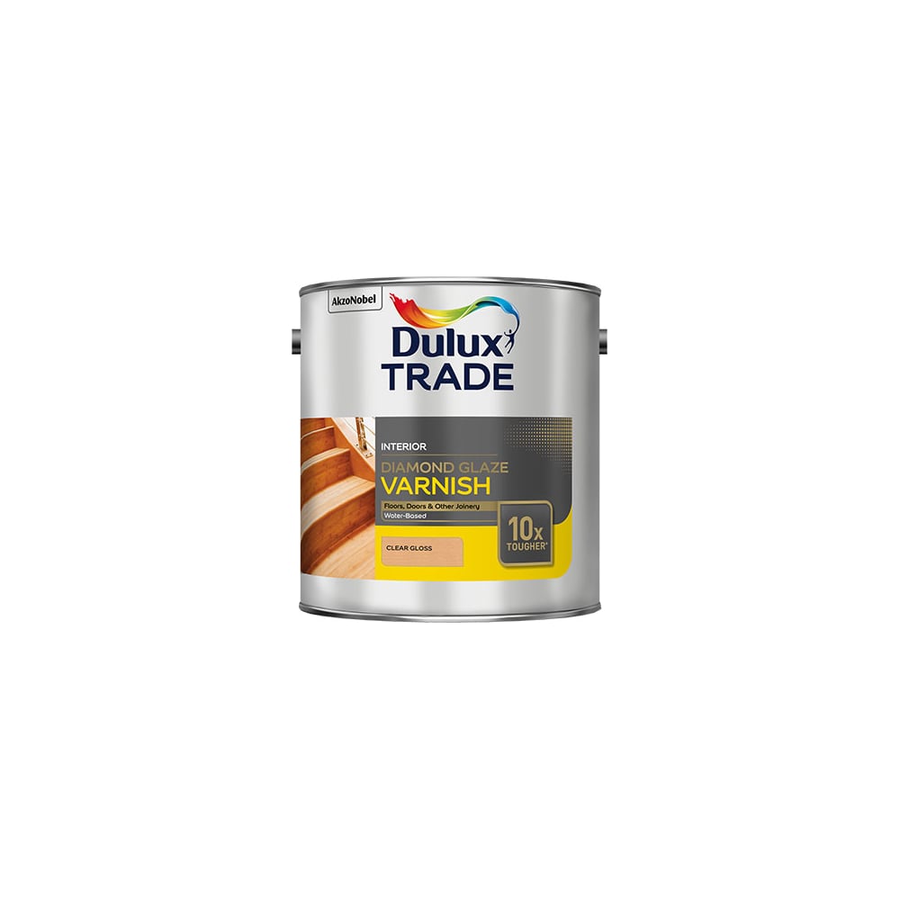 фото Однокомпонентный лак на водной основе dulux diamond glaze суперпрочность, глянцевый 5л 5091367