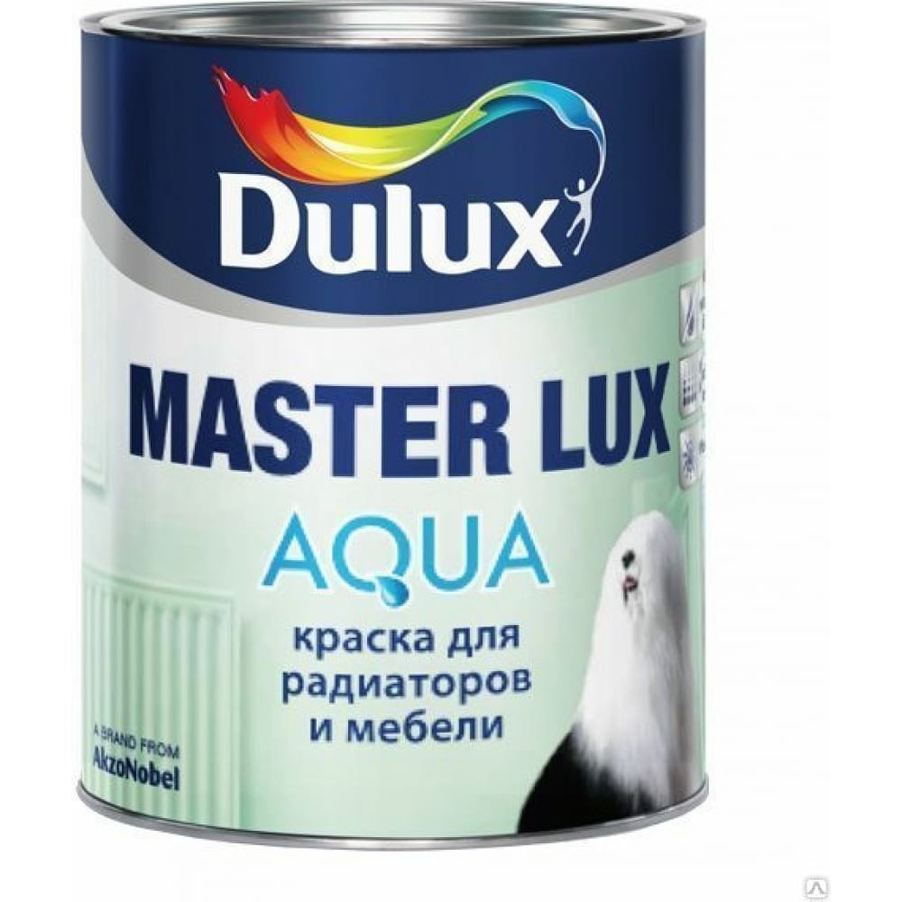 фото Master lux aqua 40 dulux краска универсальная, баз bw, акриловая, в р, п/глянцевая, белый 2,5л 5246547