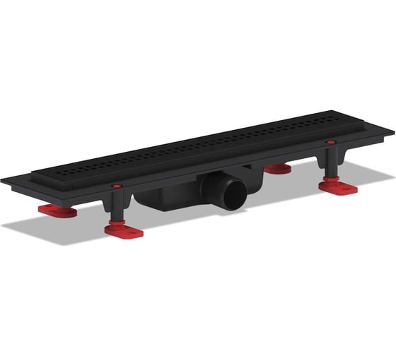 Изображение товара Трап АНИ Пласт пластиковый, линейный, выпуск 40 мм, решетка Риф 450 черная TL1245 BL