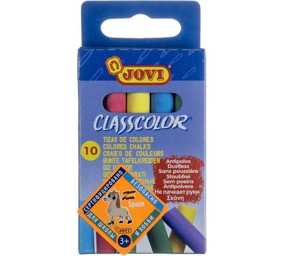 Изображение товара Мелки цветные JOVI 10 цветов, круглые, картонная коробка 1020