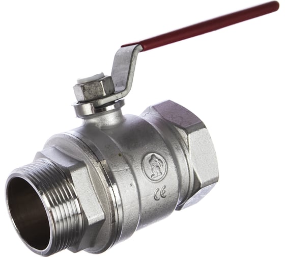 Изображение товара Шаровой кран Giacomini R254DL 1 1/2", внутренняя/наружная, ручка-рычаг красный, хромированный R254LX007