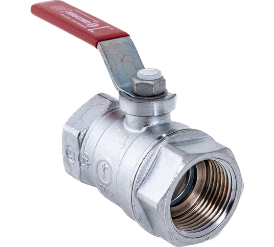 Изображение товара Шаровой кран Giacomini R250D 1", внутренняя/внутренняя, ручка-рычаг красный, хромированный R250X005