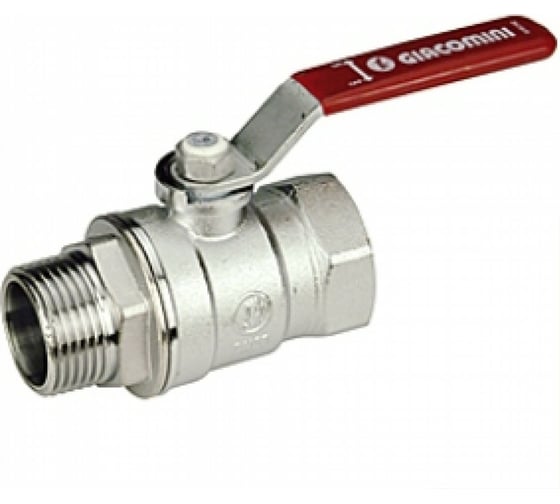 Изображение товара Шаровой кран Giacomini R254DL 1/2", внутренняя/наружная, ручка-рычаг красный, хромированный R254LX003
