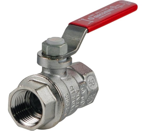 Изображение товара Шаровой кран Giacomini R850 1 1/2", внутренняя/внутренняя, ручка-рычаг красный, хромированный R850X027