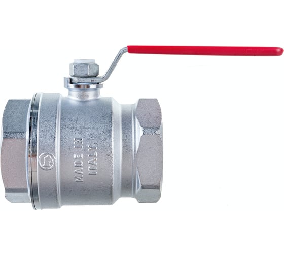 Изображение товара Шаровой кран Giacomini R250D 2", внутренняя/внутренняя, ручка-рычаг красный, хромированный R250X008