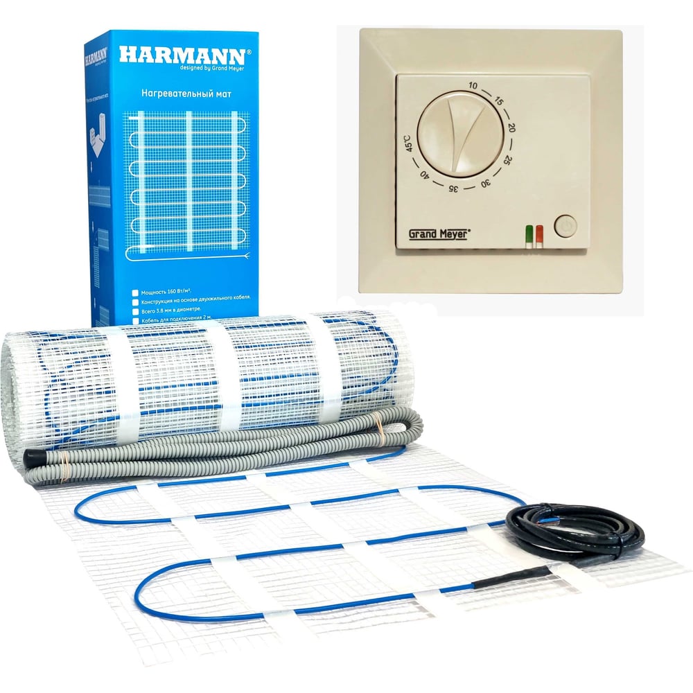 Изображение товара Комплект нагревательного мата Harmann W160-040 с терморегулятором GM-109