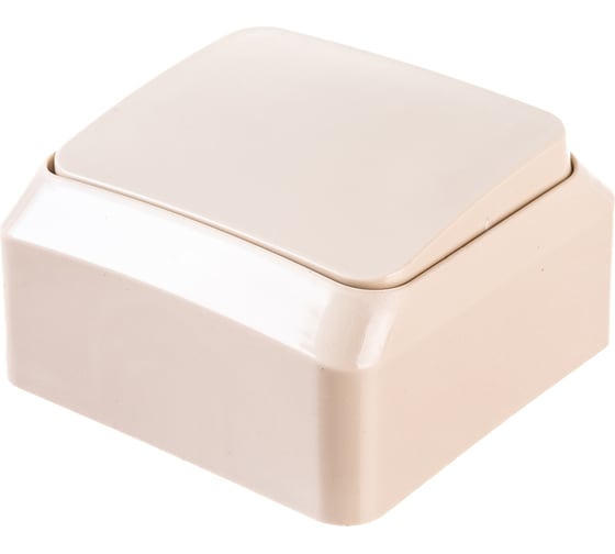 Изображение товара Переключатель Systeme Electric 1-клавишный ОП Этюд 10А кремовый SchE BA10-004K