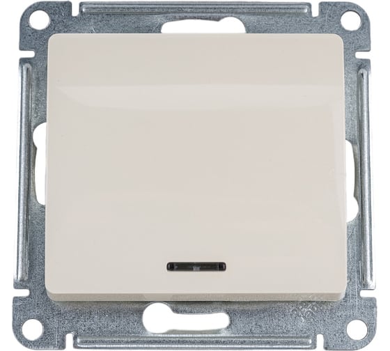 Изображение товара Механизм переключателя Systeme Electric 1-клавишный GLOSSA с подсветкой,бежевый SchE GSL000263