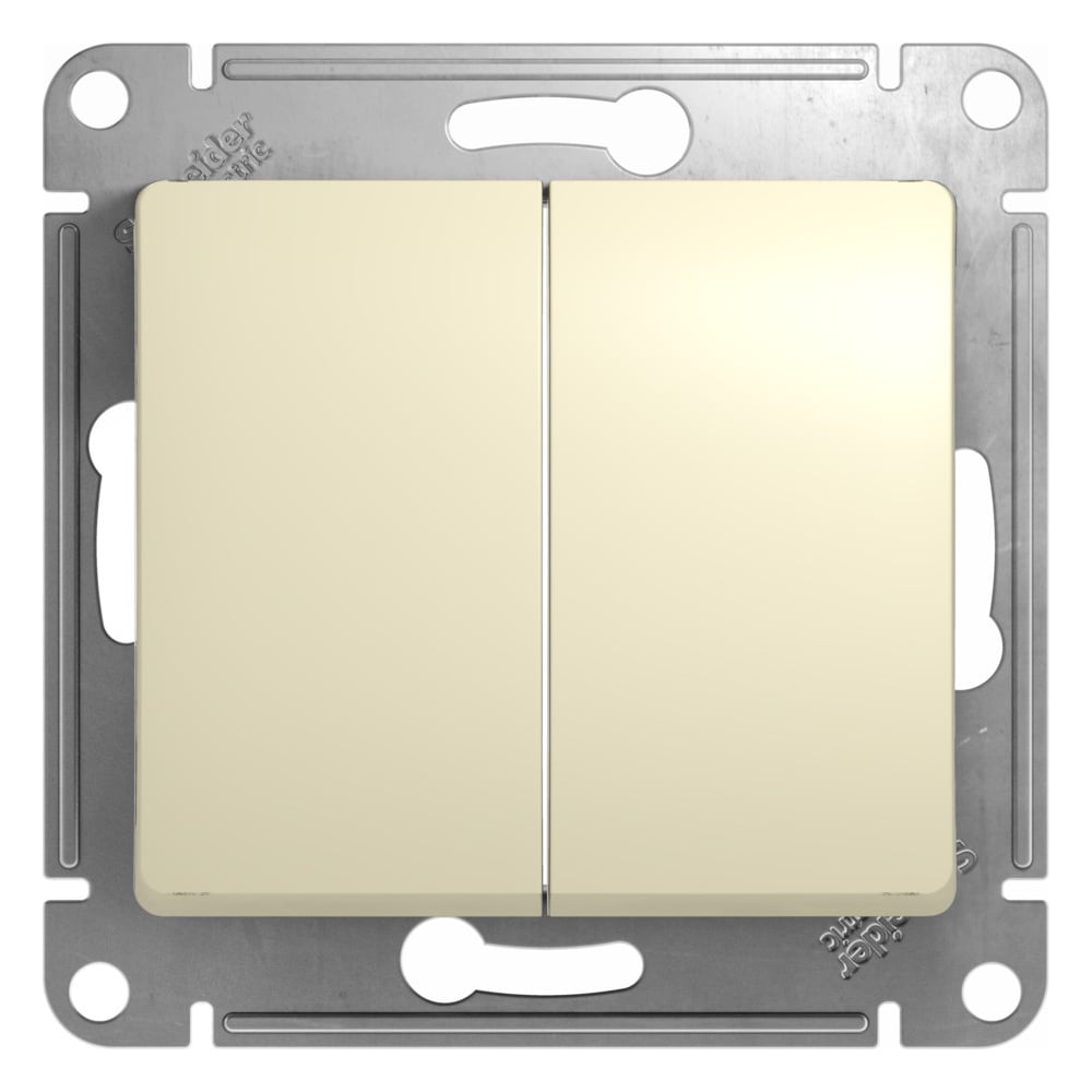 Изображение товара Механизм переключателя 2-клавишный Systeme Electric (Schneider Electric) GLOSSA, бежевый, арт. GSL000265