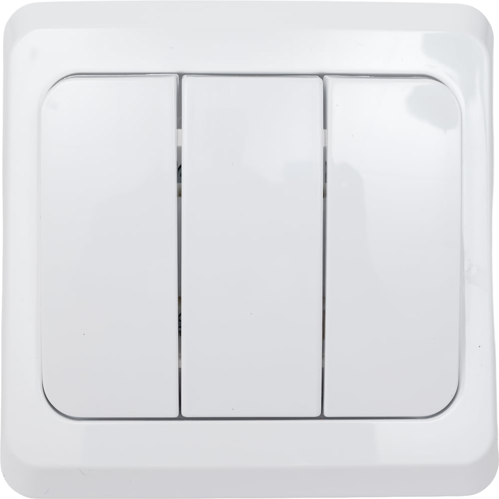 Изображение товара Выключатель Systeme Electric 3-клавишный Этюд 10А белый для освещения