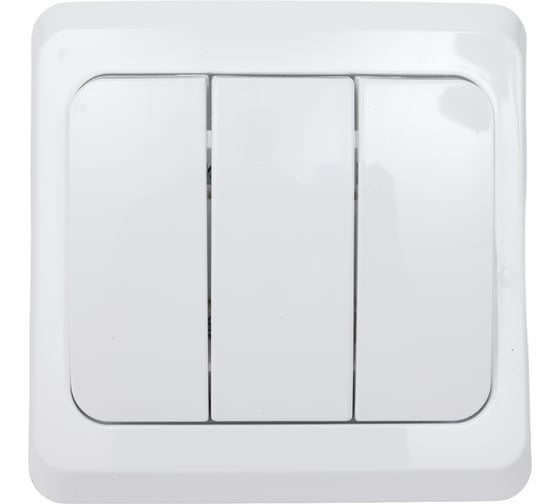 Изображение товара Выключатель Systeme Electric 3-клавишный СП Этюд 10А белый SchE BC10-003B
