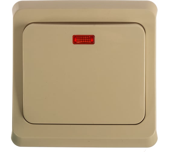 Изображение товара Выключатель Systeme Electric 1-клавишный СП Этюд 10А с индикатором, кремовый SchE BC10-005K