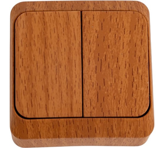 Изображение товара Выключатель Systeme Electric 2-клавишный ОП Этюд Дача 10А бук SchE BA10-002T