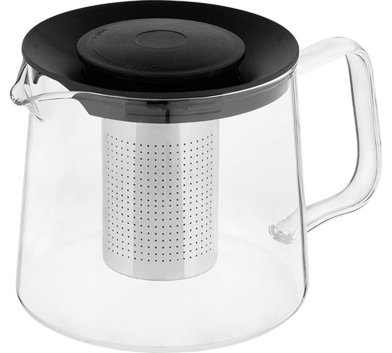 Изображение товара Чайник заварочный Mallony skandi 1000 мл, из боросиликатного стекла, с прямоугольной ручкой 910125