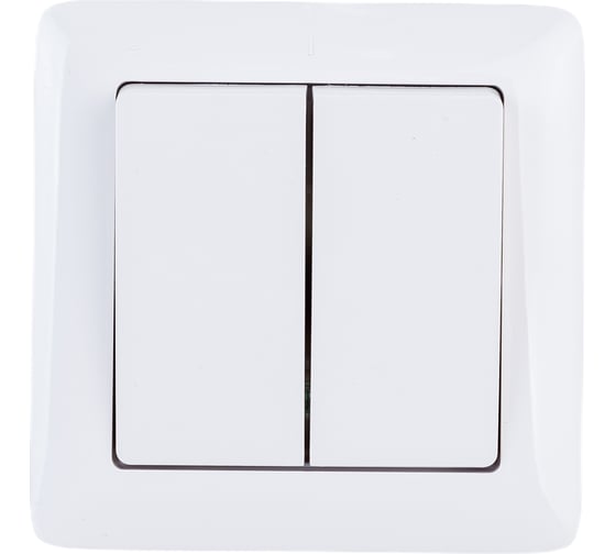 Изображение товара Выключатель Systeme Electric 2-клавишный СП Хит 6А белый SchE VS56-234-B