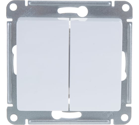 Изображение товара Механизм выключателя Systeme Electric 2-клавишный GLOSSA белый SchE GSL000151