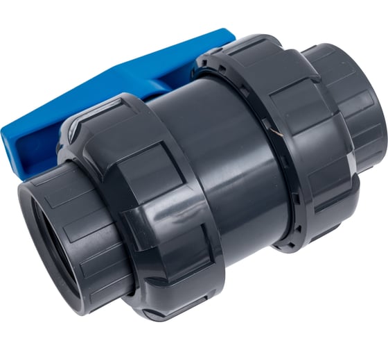 Изображение товара Кран шаровой AQUAVIVA НПВХ DN 50 резьба ВР 1 1/2" уплотнение TPV AQVBVE050 56685 